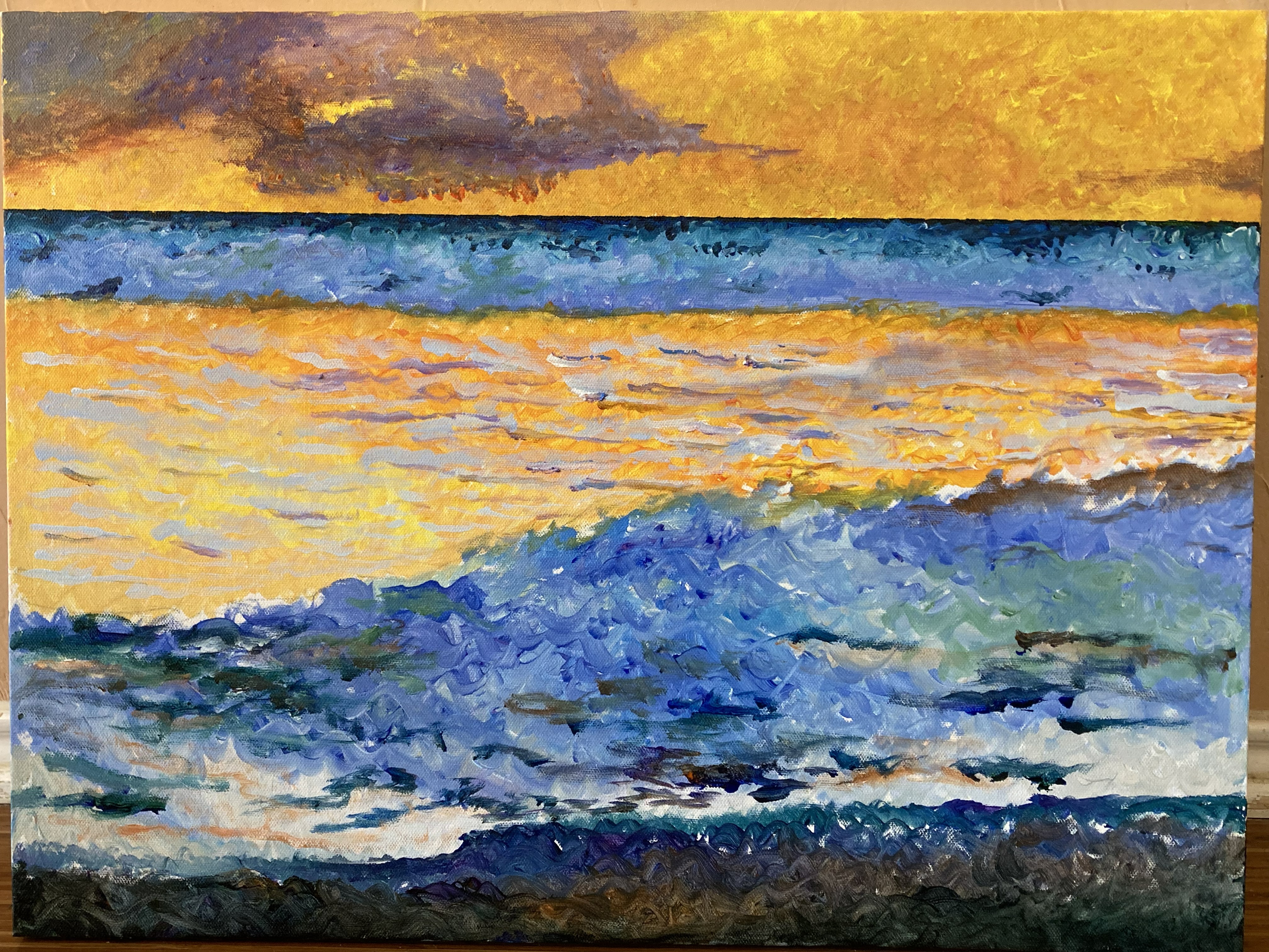 A sunset on the ocean